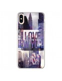 Coque iPhone XS Max I love New Yorck City violet - Javier Martinez