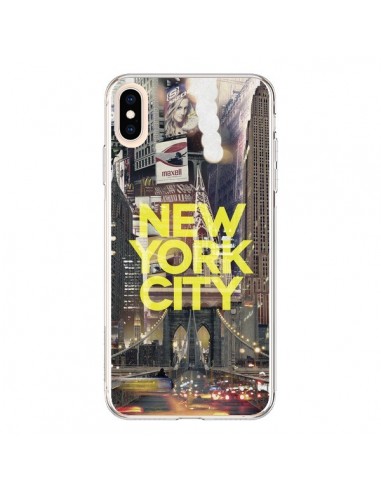 Coque iPhone XS Max New York City Jaune - Javier Martinez