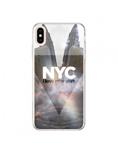 Coque iPhone XS Max I Love New York City Gris - Javier Martinez