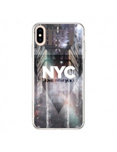 Coque iPhone XS Max I Love New York City Violet - Javier...