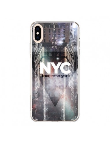 Coque iPhone XS Max I Love New York City Violet - Javier Martinez