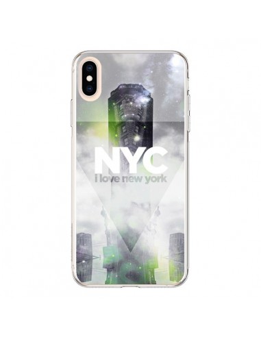 Coque iPhone XS Max I Love New York City Gris Vert - Javier Martinez