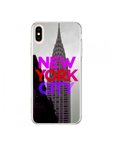 Coque iPhone XS Max New York City Rose Rouge - Javier Martinez