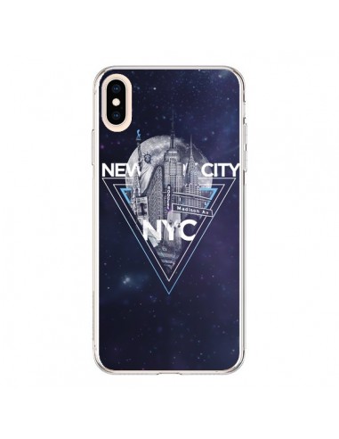 Coque iPhone XS Max New York City Triangle Bleu - Javier Martinez