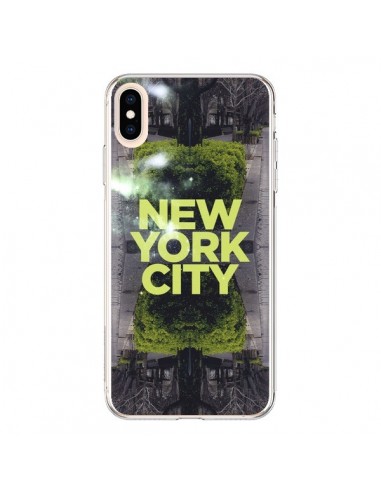 Coque iPhone XS Max New York City Vert - Javier Martinez