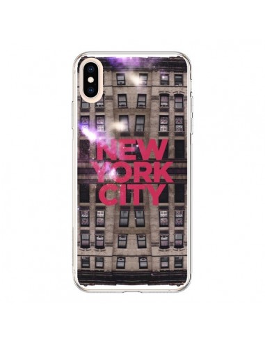 Coque iPhone XS Max New York City Buildings Rouge - Javier Martinez