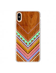 Coque iPhone XS Max Azteque Arbutus Pastel Bois Aztec...