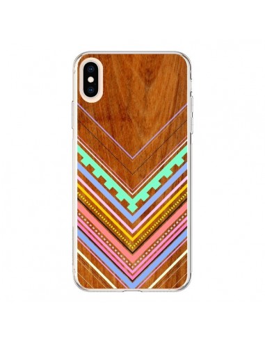 Coque iPhone XS Max Azteque Arbutus Pastel Bois Aztec Tribal - Jenny Mhairi