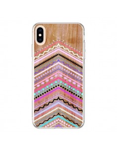 Coque iPhone XS Max Purple Chevron Wild Wood Bois Azteque...