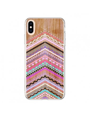 Coque iPhone XS Max Purple Chevron Wild Wood Bois Azteque Aztec Tribal - Jenny Mhairi