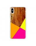 Coque iPhone XS Max Wooden Colour Block Bois Azteque Aztec Tribal - Jenny Mhairi