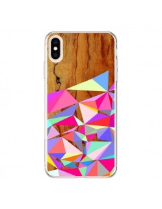 Coque iPhone XS Max Wooden Multi Geo Bois Azteque Aztec...