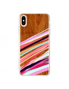 Coque iPhone XS Max Wooden Waves Coral Bois Azteque Aztec...