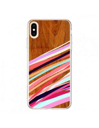 Coque iPhone XS Max Wooden Waves Coral Bois Azteque Aztec Tribal - Jenny Mhairi