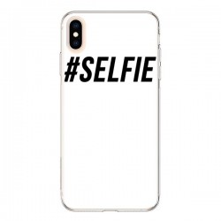 Coque iPhone XS Max Hashtag Selfie Noir Vertical -...