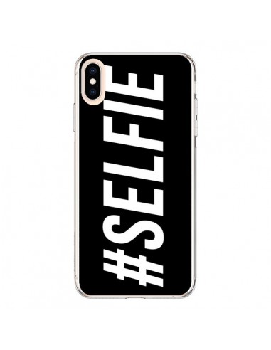 Coque iPhone XS Max Hashtag Selfie Noir Horizontal - Jonathan Perez