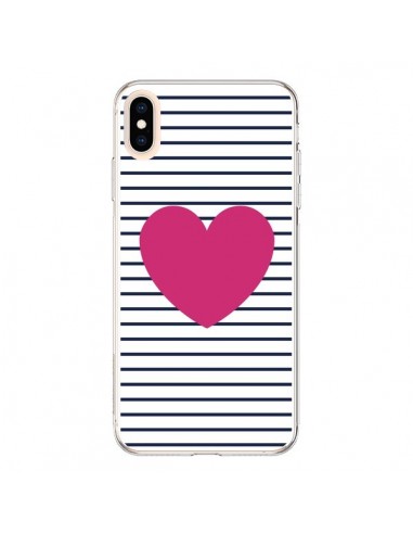 Coque iPhone XS Max Coeur Traits Marin - Jonathan Perez