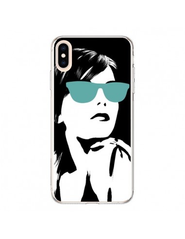 Coque iPhone XS Max Fille Lunettes Bleues - Jonathan Perez