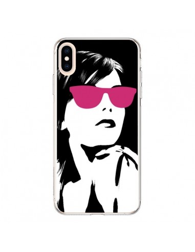 Coque iPhone XS Max Fille Lunettes Roses - Jonathan Perez