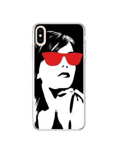 Coque iPhone XS Max Fille Lunettes Rouges - Jonathan Perez