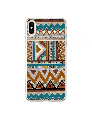 Coque iPhone XS Max Azteque Vert Marron - Kris Tate