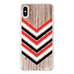 Coque iPhone XS Max Tribal Aztèque Bois Wood Flèche Rouge...