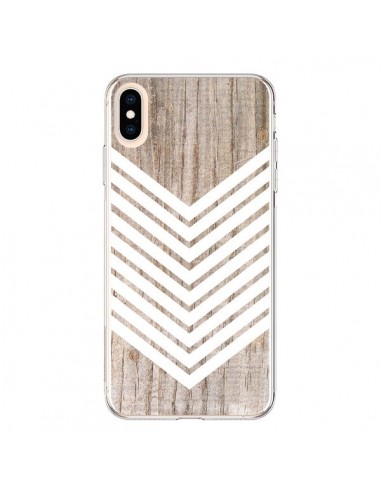 Coque iPhone XS Max Tribal Aztèque Bois Wood Flèche Blanc - Laetitia