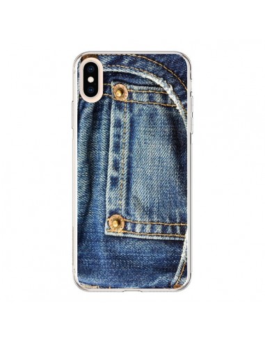 Coque iPhone XS Max Jean Bleu Vintage - Laetitia