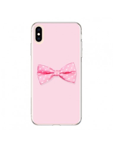 Coque iPhone XS Max Noeud Papillon Rose Girly Bow Tie - Laetitia