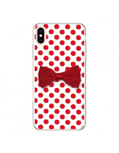 Coque iPhone XS Max Noeud Papillon Rouge Girly Bow Tie - Laetitia