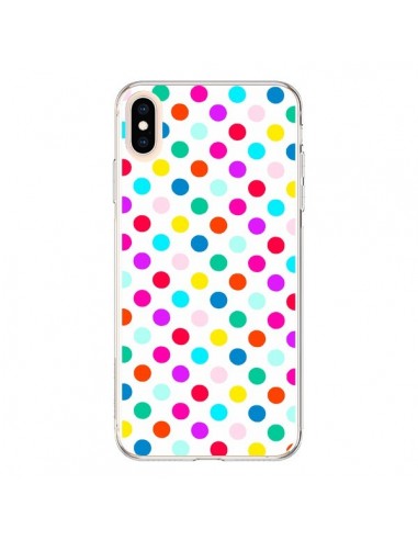 Coque iPhone XS Max Pois Multicolores - Laetitia