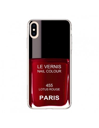 Coque iPhone XS Max Vernis Paris Lotus Rouge - Laetitia