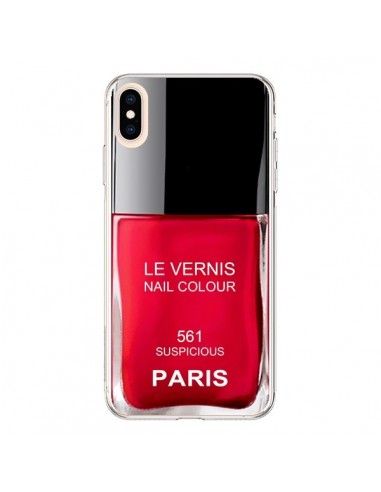 Coque iPhone XS Max Vernis Paris Suspicious Rouge - Laetitia