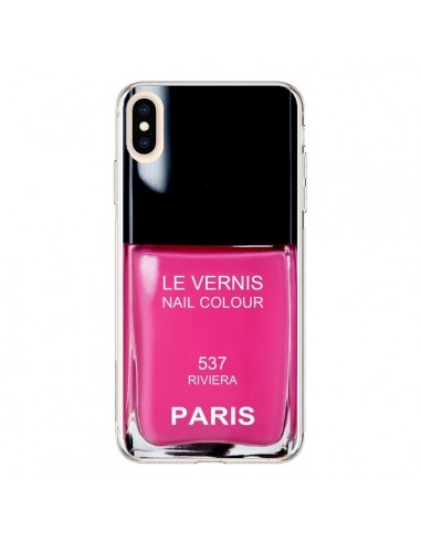 Coque iPhone XS Max Vernis Paris Riviera Rose - Laetitia