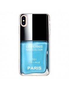 Coque iPhone XS Max Vernis Paris Coco Blue Bleu - Laetitia