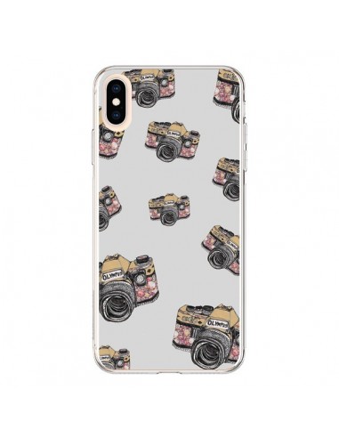 Coque iPhone XS Max Appareil photo vintage Rose - Laetitia