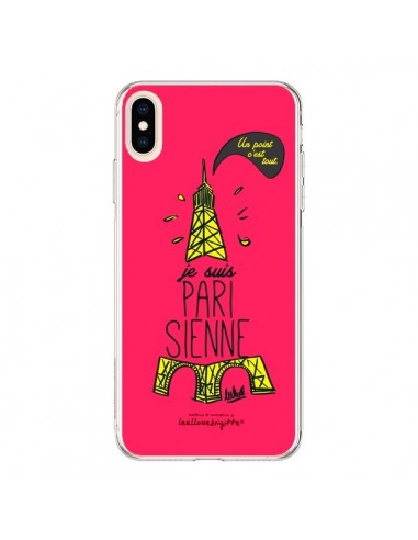 Coque iPhone XS Max Je suis Parisienne La Tour Eiffel Rose - Leellouebrigitte