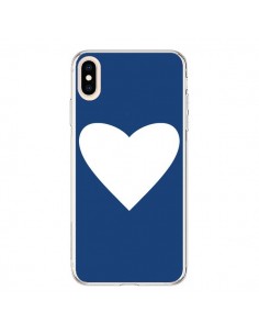 Coque iPhone XS Max Coeur Navy Blue Heart - Mary Nesrala