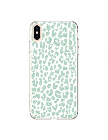 Coque iPhone XS Max Leopard Menthe Mint - Mary Nesrala