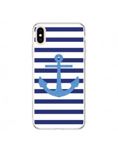 Coque iPhone XS Max Ancre Voile Marin Navy Blue - Mary...