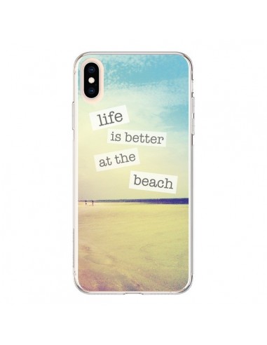 Coque iPhone XS Max Life is better at the beach Ete Summer Plage - Mary Nesrala