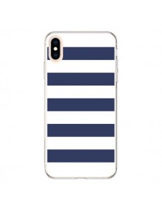Coque iPhone XS Max Bandes Marinières Bleu Blanc Gaultier...