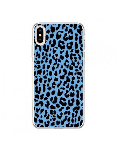 Coque iPhone XS Max Leopard Bleu Neon - Mary Nesrala