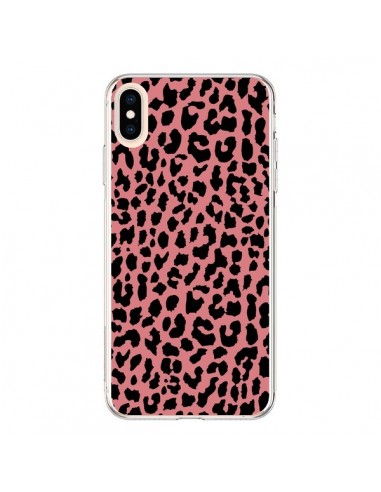 Coque iPhone XS Max Leopard Corail Neon - Mary Nesrala