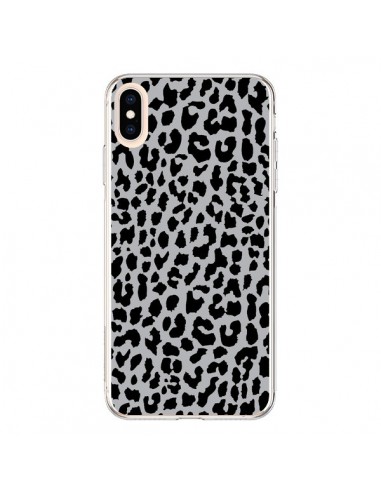 Coque iPhone XS Max Leopard Gris Neon - Mary Nesrala
