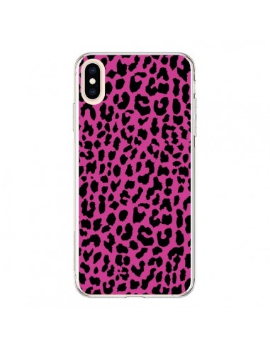Coque iPhone XS Max Leopard Rose Pink Neon - Mary Nesrala