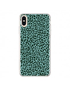 Coque iPhone XS Max Leopard Turquoise Neon - Mary Nesrala