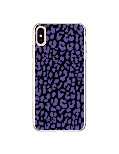 Coque iPhone XS Max Leopard Violet - Mary Nesrala