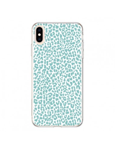 Coque iPhone XS Max Leopard Turquoise - Mary Nesrala