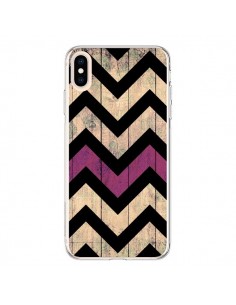Coque iPhone XS Max Chevron Vintage Bois Wood - Mary Nesrala